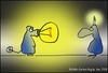 Cartoon: Championship Of The Enlighted (small) by BoDoW tagged enlighted,erleuchtet,aufklärung,enlightment,meister,master,wettkampf,meisterschaft,competition,beziehung,relation,victory,sieg,glühbirne,lamp,kerze,candle,light,licht