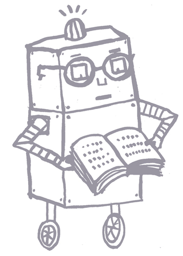 Cartoon: Forschen (medium) by andrea tagged roboter,lesen,wissen