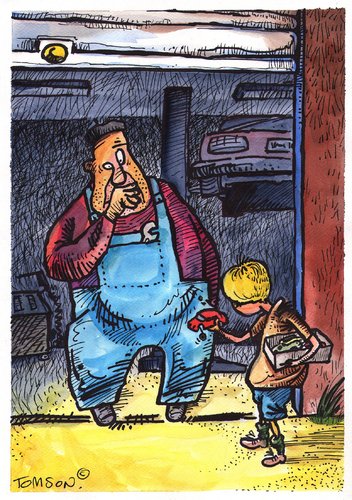 Cartoon: help (medium) by to1mson tagged auto,car,boy,sad,help