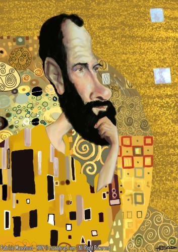 Cartoon: Gustav Klimt (medium) by manohead tagged caricatura,caricature,manohead,gustav,klimt