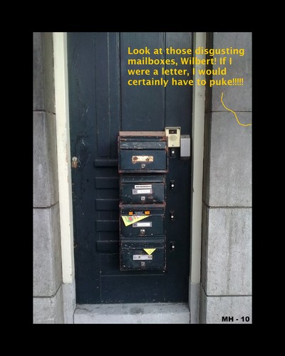 Cartoon: MH - Disgusting Mailboxes (medium) by MoArt Rotterdam tagged mail,mailboxes,disgust,disgustingmailboxes,ifiwerealetter,letter,wilbert,puke,iwouldhavetopuke,havetopuke,cartainly