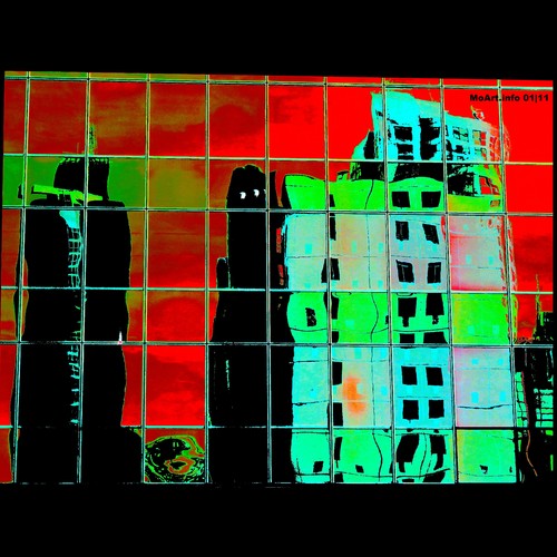Cartoon: MH - Gaudi Village 2 (medium) by MoArt Rotterdam tagged gebouwen,buildings,kleuren,colors,gaudi,reflection,weerspiegeling,moart,rotterdam