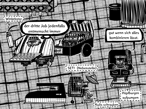 Cartoon: drittjob (medium) by bob schroeder tagged job,arbeit,sozial,working,poor