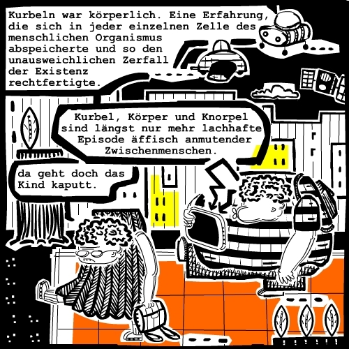 Cartoon: kindheit ohne kurbel (medium) by bob schroeder tagged maschine,automat,digitalisierung,zukunft,frueher
