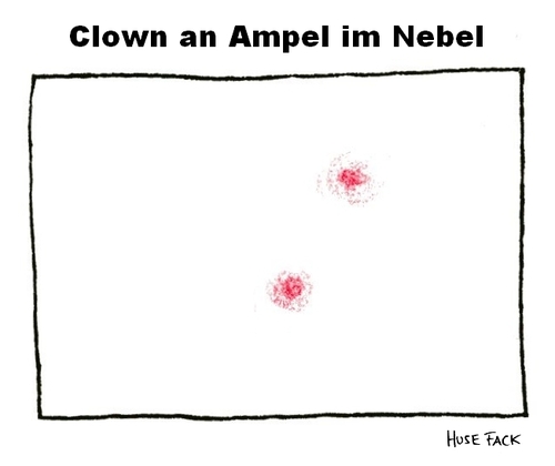 Cartoon: Clown (medium) by Huse Fack tagged clown,traffic,light,nebel,fog