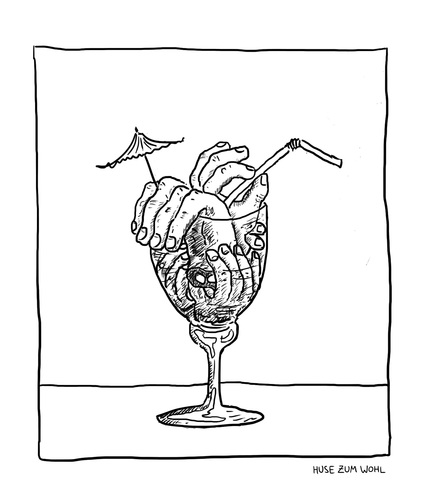Cartoon: The Handshake (medium) by Huse Fack tagged cocktail