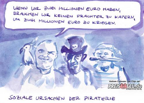 Cartoon: Piraten (medium) by preissaude tagged sozial,piraten,somalia,hansa