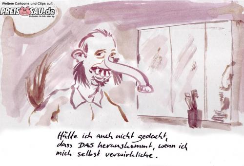 Cartoon: Selbstverwirklichung (medium) by preissaude tagged selbstverwirklichung