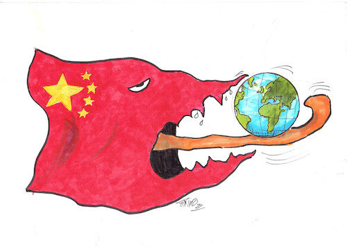 Cartoon: China (medium) by Skowronek tagged china,taiwan,diktatur,faschismus,überwachung,skowronek,cartoon,karikaturpelosi,xijinping,usa