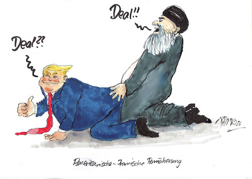 Cartoon: Deal (medium) by Skowronek tagged usa,trump,mullah