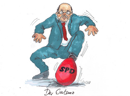 Cartoon: Der Eiertanz (medium) by Skowronek tagged spd,jusos,groko,martin,schulz,jamika,koalition,cdu,csu,grüne,linke,afd