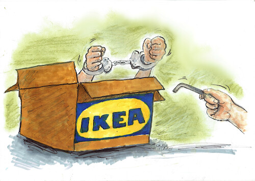 Cartoon: Ikea (medium) by Skowronek tagged ikea,zwangsarbeiter,skowronek,cartoons,karikatur