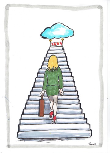 Cartoon: Karriere (medium) by Skowronek tagged frauen,emazipation,gleichberechtigung