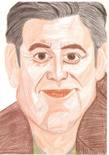 Cartoon: George Clooney (medium) by paintcolor tagged hollywood,famous,actor,clooney,george,caricature