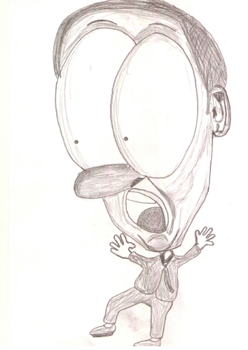Cartoon: surprised man (medium) by paintcolor tagged body,slim,head,big,surprised,man,caricature