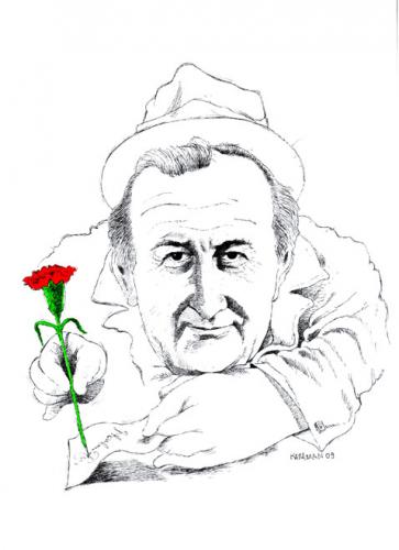 Cartoon: Portrait- Haldun Taner (medium) by Mehmet Karaman tagged portrait