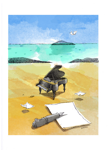 Cartoon: Klavier1 (medium) by Mehmet Karaman tagged klavier,strand