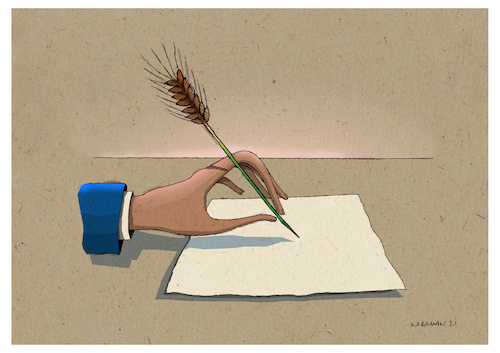 Cartoon: Literatur (medium) by Mehmet Karaman tagged schreiben,hand