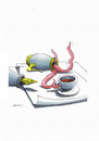 Cartoon: Tintenfisch (small) by Mehmet Karaman tagged kaffee,tintenfisch,füllfeder
