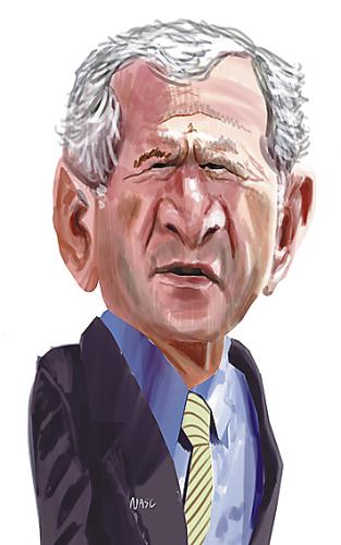 Cartoon: Bush (medium) by Airton Nascimento tagged bush,caricature