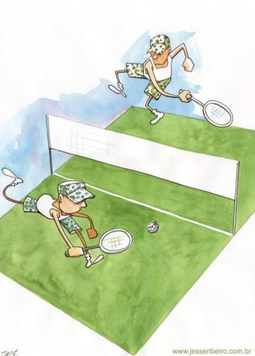 Cartoon: Tenis (medium) by Jesse Ribeiro tagged tenis,war,sport,comic,illustration