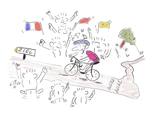 Cartoon: Tour de France (medium) by legriffeur tagged tourdefrance,tourdefrance2021,bergetappe,tourdefrancebergetappe,allez