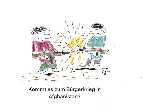 Cartoon: Bürgerkrieg in Afghanistan (medium) by legriffeur tagged afghanistan,bürgerkrieg,machtkampf,taliban,is,machtkampfinafghanistan