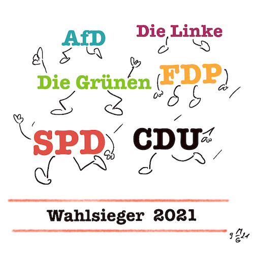 Cartoon: Bundestagswahl 2021 (medium) by legriffeur tagged bundestagswahl,bundestagswahl2021,kanzler,parteien,bundestag,spd,cdu