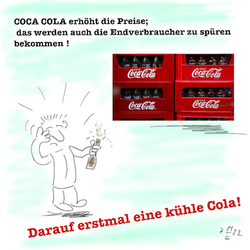 Cartoon: Coca Cola wird teurer (medium) by legriffeur tagged cocacola,brauselimonade,getränke,deutschland,durst,trinken,dehydrieren