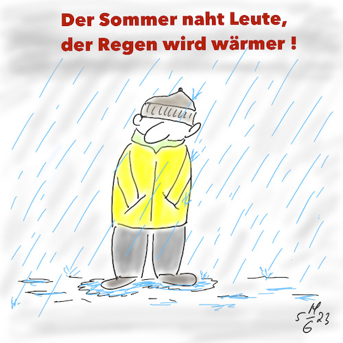 Cartoon: Der Sommer naht (medium) by legriffeur tagged sommer,wetter,sonne,wärme,dersommernaht,hoffnung,besserwetter,wetterbericht,sonnenschein,sonnentage