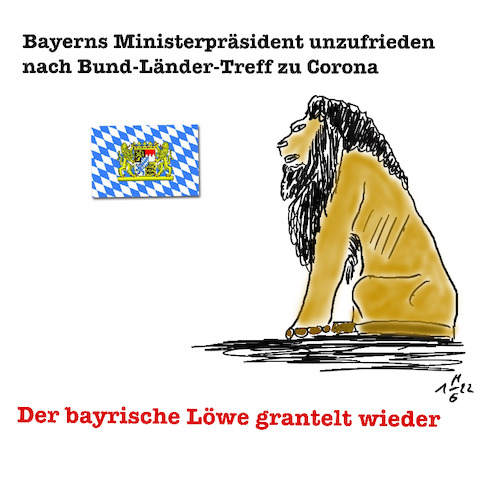 Cartoon: Einer muss ja wieder maulen (medium) by legriffeur tagged bayern,deutschland,epedemie,virus,corona,coronavirus,legriffeur61,bundländerkonferenz,bund,länder,incidenzzahlen,omnikron