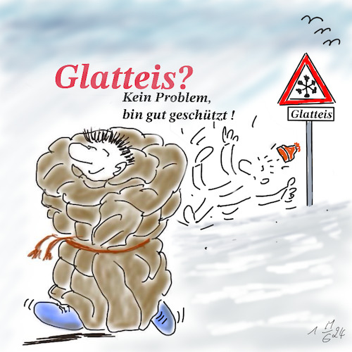Cartoon: Glatteis (medium) by legriffeur tagged winter,eis,glatteis,frost,deutschland,kälte,wetter,wetterfront,eisregen