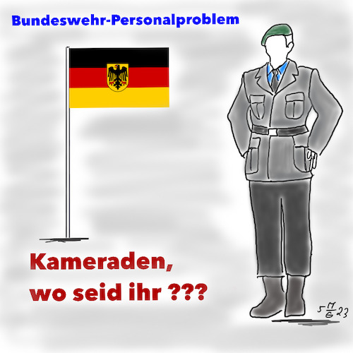 Cartoon: Personalproblem Bundeswehr (medium) by legriffeur tagged bund,bundeswehr,verteidigung,verteidigungsminister,rekruten,rekrutenanwerbung,bundesregierung,freiwilligenarmee,karrierecenter,verteidigungsfähigkeit