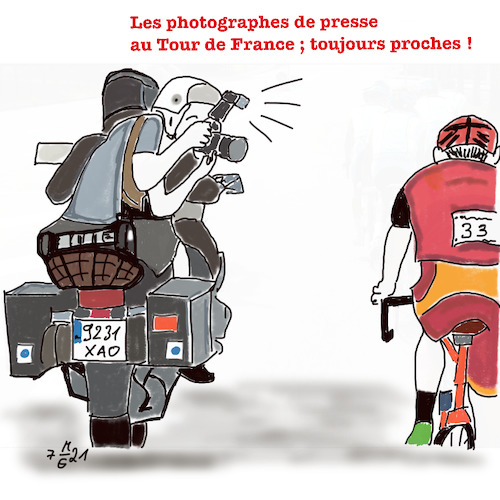 Cartoon: Pressefotografen (medium) by legriffeur tagged tour,de,france,2021,presse,pressefotografen