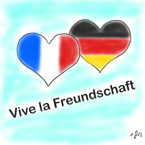 Cartoon: Vive la Freundschaft (medium) by legriffeur tagged france,lafrance,deutschland,allemagne,freundschaft,deutschfranzösischefreundschaft,paris,berlin,achseparisberlin