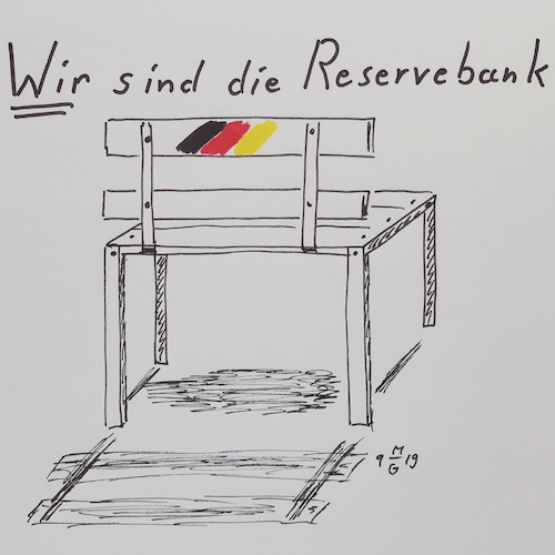 Cartoon: Wir sind die Reservebank (medium) by legriffeur tagged bundeswehr,reserve,reservisten,reserveübungen