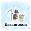Cartoon: Dreamteam in der Coronapandemie (small) by legriffeur tagged corona,coronavirus,tod,virus,legriffeur61,deutschland,innenpolitik,krise,pandemie,krisenmanagement,versagerdeutschland