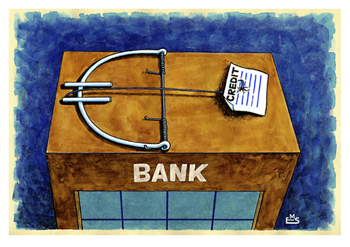 Cartoon: Bank (medium) by Makhmud Eshonkulov tagged bank,money,trap