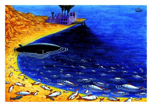 Cartoon: Kema Suv Osti (medium) by Makhmud Eshonkulov tagged nature,ocean,pollution