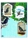 Cartoon: Cages (small) by Makhmud Eshonkulov tagged cages birds love