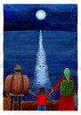Cartoon: Moonlight (small) by Makhmud Eshonkulov tagged migration