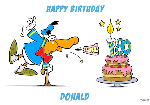 Cartoon: Donald Happy Birthday (medium) by Christoon tagged donald,happy,birthday