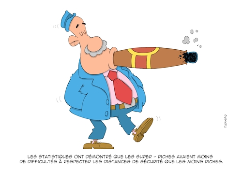 Cartoon: Sicherheitsabstand (medium) by Christoon tagged sicherheitsabstand,corona,millionär