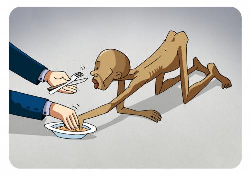 Cartoon: hunger (medium) by hicabi tagged hicabi