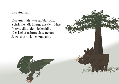 Cartoon: Der Auahahn (medium) by gege tagged wildschwein,tiere,tier,keiler,auerhahn