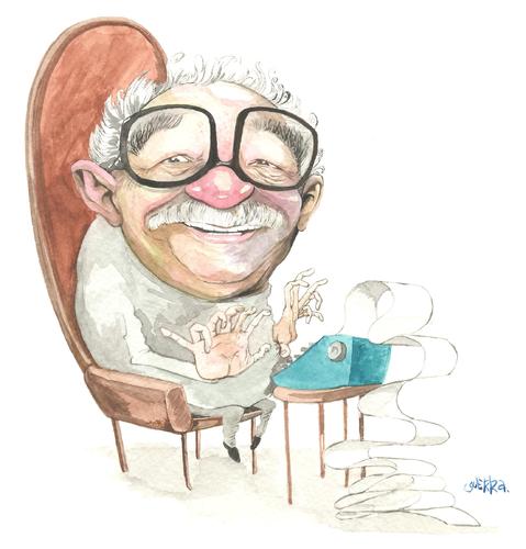 Cartoon: Gabriel Garcia Marquez (medium) by Mau tagged colombia,gabo,literatura,latinoamericana,cien,anios,de,soledad