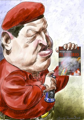 Cartoon: Chavez (medium) by Bob Row tagged chavez,venezuela,press,democracy