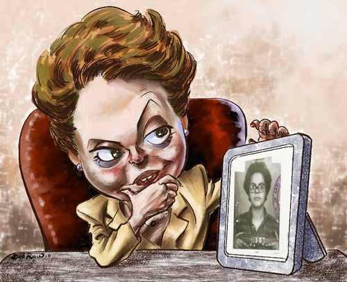 Cartoon: Dilma Rousseff (medium) by Bob Row tagged dilma,rousseff,brazil,caricature