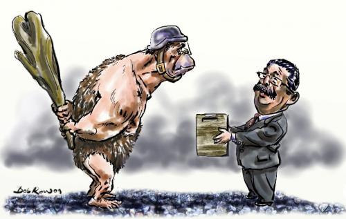 Cartoon: Manuel Zelaya (medium) by Bob Row tagged zelaya,honduras,coup