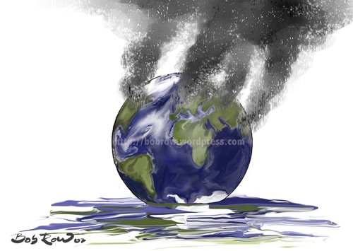Cartoon: Melting Earth (medium) by Bob Row tagged change,climate,earth,melting
